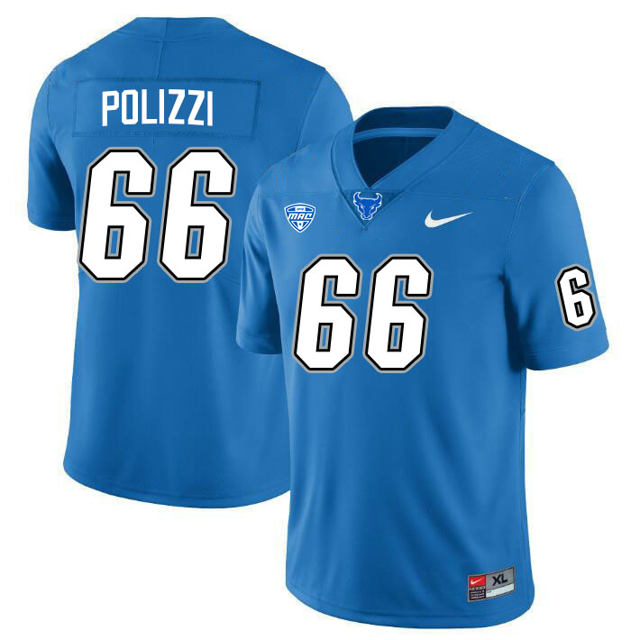 Buffalo Bulls #66 Dom Polizzi College Football Jerseys Stitched Sale-Blue